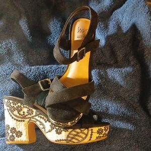 Impo Black and Cream Platform Sandals